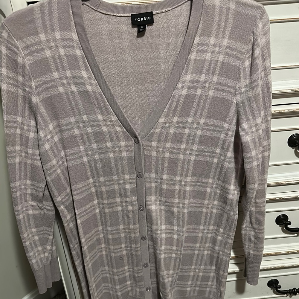 Torrid Gray Plaid Women's Sweater